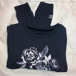 Abercrombie & Fitch Black Embroidered Sweatshirt